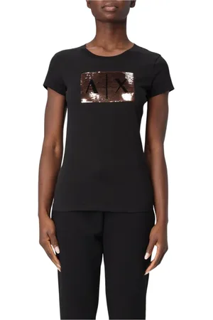 Armani Exchange Femme, Tops, Noir, Taille: 40 FR T-shirt à sequins