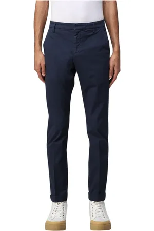 Dondup Homme, Pantalons, Bleu, Taille: W40 Pantalon Chinos en Coton Bleu Classique
