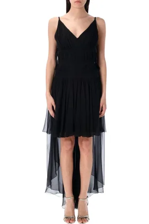 Alberta Ferretti Femme, Robes, Noir, Taille: 36 FR Robe Noire Élégante avec Détails en Dentelle