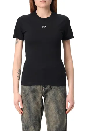 Daily paper Femme, Tops, Noir, Taille: 36 FR T-shirt Graphique Minimaliste
