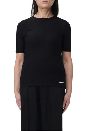 Jil Sander Femme, Tops, Noir, Taille: 36 FR T-shirt noir à col rond
