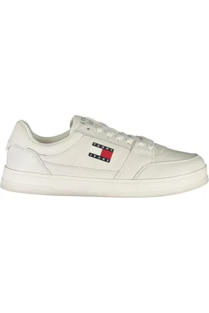 Tommy Hilfiger Homme, Chaussures, Blanc, Taille: 40 EU Baskets en Polyester Blanc avec Semelle Rembourrée