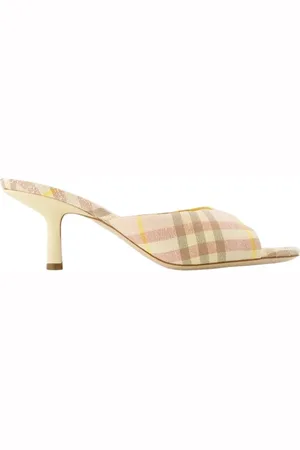 Burberry Femme, Chaussures, Rose, Taille: 40 EU Escarpins à Carreaux en Lin Rose