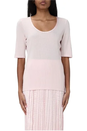 HUGO BOSS Femme, Pulls, Rose, Taille: 38 FR Pull en Tricot Blanc avec Détails Côtelés