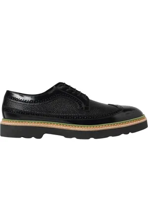 Paul Smith Homme, Chaussures, Noir, Taille: 41 EU Chaussures Brogue en Cuir Noir à Bout d