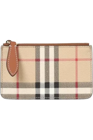 Burberry Femme, Accessoires, Multicolore, Taille: ONE Size Portefeuille en Cuir à Carreaux avec Fermeture Éclair