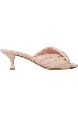 Bottega Veneta Femme, Chaussures, Rose, Taille: 38 1/2 EU Sandales Roses à Talon Chaton