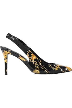 VERSACE Femme, Chaussures, Noir, Taille: 36 EU Escarpins à Talon Haut Imprimé Baroque Noir