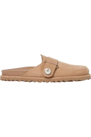 Jimmy Choo Femme, Chaussures, Brun, Taille: 41 EU Suede Button Mules Elegant Flats