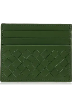 Bottega Veneta Homme, Accessoires, Vert, Taille: ONE Size Porte-Cartes Intrecciato Vert