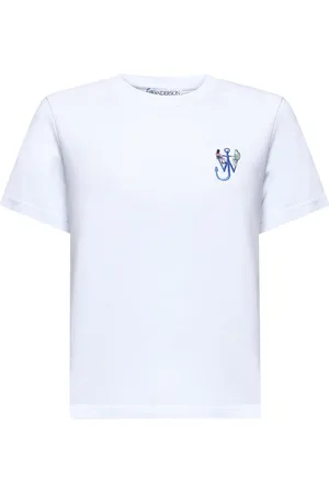 J.W.Anderson Femme, Tops, Blanc, Taille: 40 FR T-shirt Blanc avec Logo Ancre Imprimé