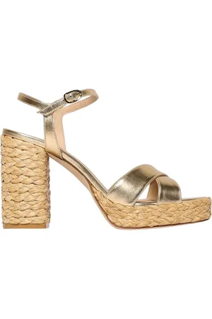 Stuart Weitzman Femme, Chaussures, Jaune, Taille: 40 EU Sandales à talons avec bride de cheville dorée