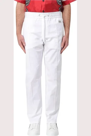 Dolce & Gabbana Homme, Pantalons, Blanc, Taille: M Pantalon Droit Blanc