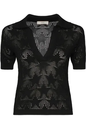 AKEP Femme, Tops, Noir, Taille: 42 FR T-shirts et Polos noirs, Fabriqués en Italie