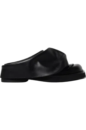 The Attico Femme, Chaussures, Noir, Taille: 40 EU Mules en Cuir Noir à Semelle Chunky
