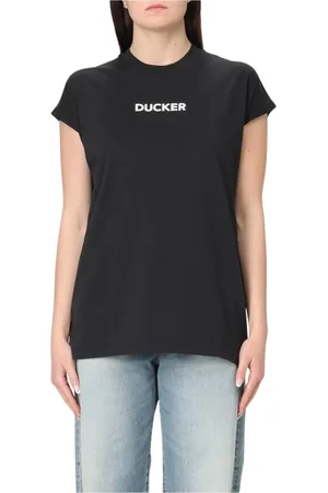 save the duck Femme, Tops, Noir, Taille: 42 FR T-shirt Femme Graphique et Élégant