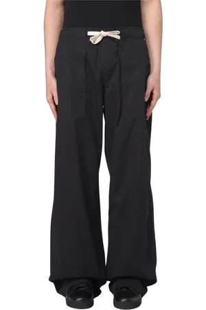 Palm Angels Homme, Pantalons, Noir, Taille: M Pantalon Large en Coton Noir