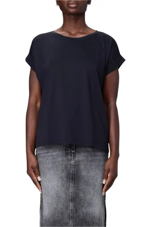 save the duck Femme, Tops, Noir, Taille: 42 FR T-shirt moderne avec impression graphique et col rond