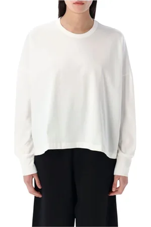 STUDIO NICHOLSON Femme, Tops, Blanc, Taille: 38 FR T-shirt blanc minimaliste à col rond