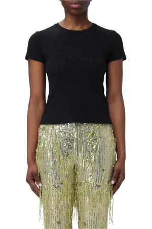 BLUMARINE Femme, Tops, Noir, Taille: 38 FR Rhinestone Logo T-Shirt