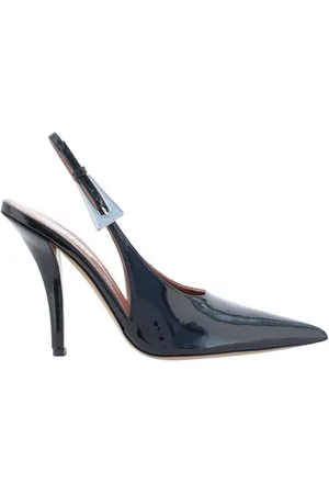 PARIS TEXAS Femme, Chaussures, Noir, Taille: 36 EU Escarpins à Talons Aiguilles Slingback en Cuir Verni Noir