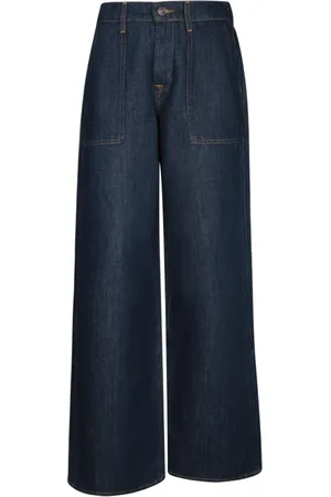 7 for all Mankind Femme, Jeans, Bleu, Taille: W28 Jean taille haute à jambes larges