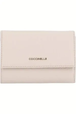 Coccinelle Femme, Accessoires, Rose, Taille: ONE Size Portefeuille Trifold en Cuir Sable