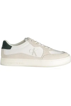 Calvin Klein Homme, Chaussures, Blanc, Taille: 45 EU Baskets homme en cuir blanc