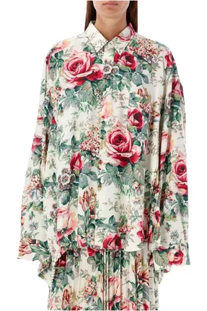 JUNYA WATANABE Femme, Blouses et Chemises, Multicolore, Taille: 38 FR Chemise Blanche à Imprimé Floral