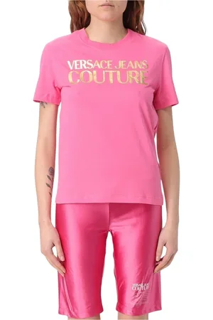 VERSACE Femme, Tops, Rose, Taille: 38 FR T-shirt à Imprimé Graphique et Logo