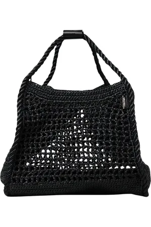 Max Mara Femme, Sacs, Noir, Taille: ONE Size Sac à bandoulière en raphia noir élégant