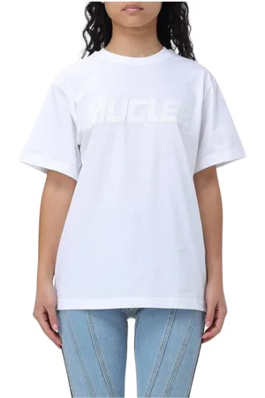 MUGLER Femme, Tops, Blanc, Taille: 38 FR T-shirt Logo Femme Blanc
