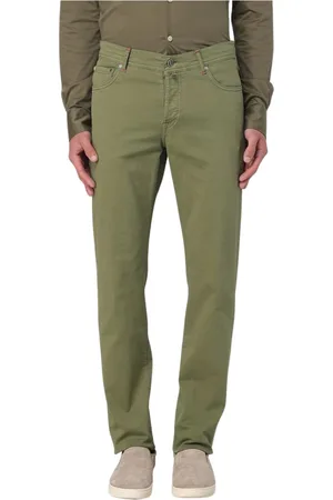 Kiton Homme, Pantalons, Vert, Taille: W40 Pantalon Slim-Fit en Laine Vert