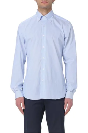 FAY Homme, Chemises, Bleu, Taille: M Chemise Bleu Ciel à Boutons