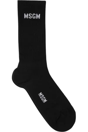 Msgm Homme, Sous-vêtements, Noir, Taille: ONE Size Chaussettes Crew de Luxe Blanches Élégantes
