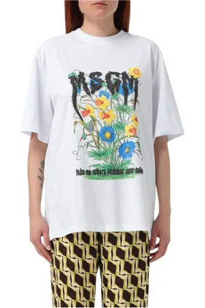 Msgm Femme, Tops, Blanc, Taille: 38 FR T-shirt floral d