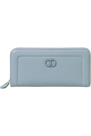 Twin-Set Femme, Accessoires, Bleu, Taille: ONE Size Portefeuille en Cuir Bleu