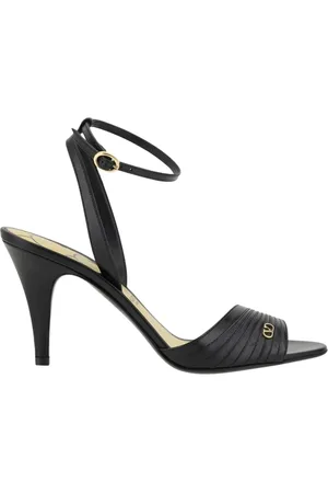 VALENTINO GARAVANI Femme, Chaussures, Noir, Taille: 36 1/2 EU Sandales rouges à talons en cuir