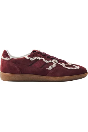 ALOHAS Femme, Chaussures, Rouge, Taille: 43 EU Tb.490 Baskets en Cuir Bordeaux Crochet