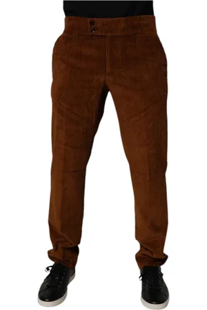 Dolce & Gabbana Homme, Pantalons, Brun, Taille: M Jean Slim en Velours Côtelé Marron Foncé