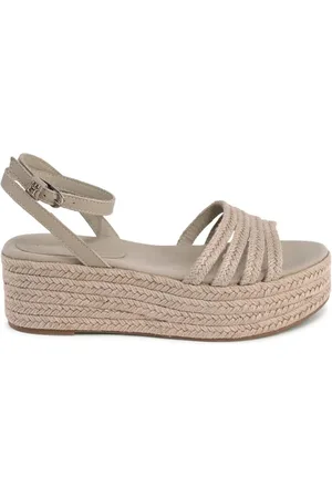 Tommy Hilfiger Femme, Chaussures, , Taille: 37 EU Talons compensés en lin kaki