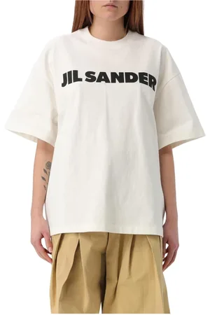 Jil Sander Femme, Tops, , Taille: 36 FR Tee-shirt Logo Jaune Crème