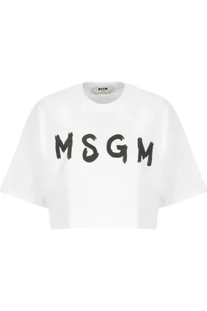 Msgm Femme, Tops, Blanc, Taille: 36 FR T-shirt Blanc à Manches Courtes