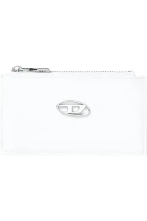Diesel Femme, Accessoires, Blanc, Taille: ONE Size Porte-cartes en Cuir Blanc