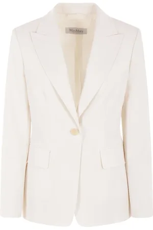 Max Mara Femme, Vestes, Blanc, Taille: 38 FR Veste Croisée Ivoire en Laine