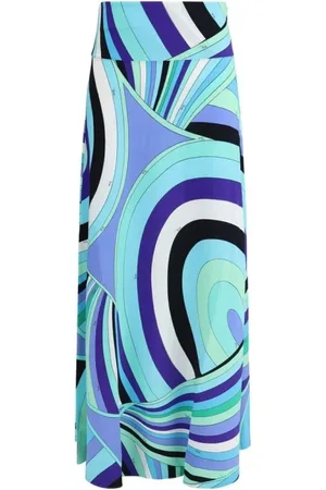 Emilio Pucci Femme, Jupes, Multicolore, Taille: 36 FR Jupe Longue Imprimée Iride avec Taille Ajustée