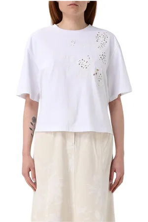 Twin-Set Femme, Tops, Blanc, Taille: 36 FR T-shirt Colibri Brodé