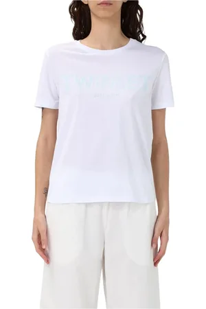 Twin-Set Femme, Tops, Blanc, Taille: 36 FR Tee-shirt Blanc Brodé pour Femmes