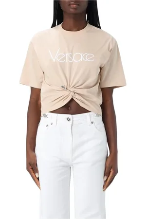 VERSACE Femme, Tops, Rose, Taille: 40 FR T-shirt rose avec détail noué