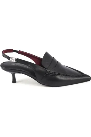 Tommy Hilfiger Femme, Chaussures, Noir, Taille: 36 EU Escarpins en Cuir Noir Fabriqués au Portugal